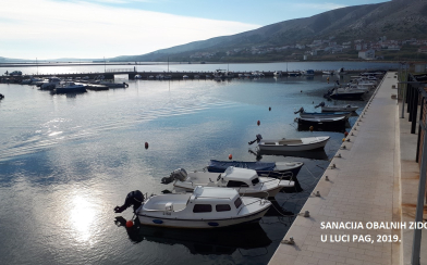 Sanacija obalnog zida u luci Pag - Katina